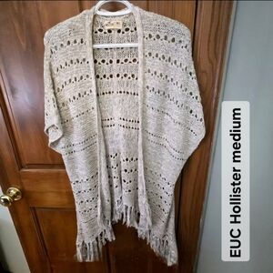 EUC Hollister Open-Knit Fringe Cardigan